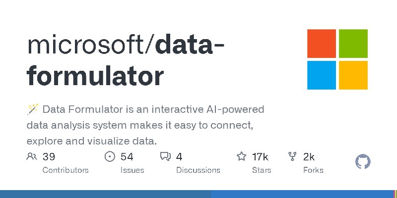 GitHub - microsoft/data-formulator: 🪄 Data Formulator is an interactive AI-powered data analysis system makes it easy to connect…