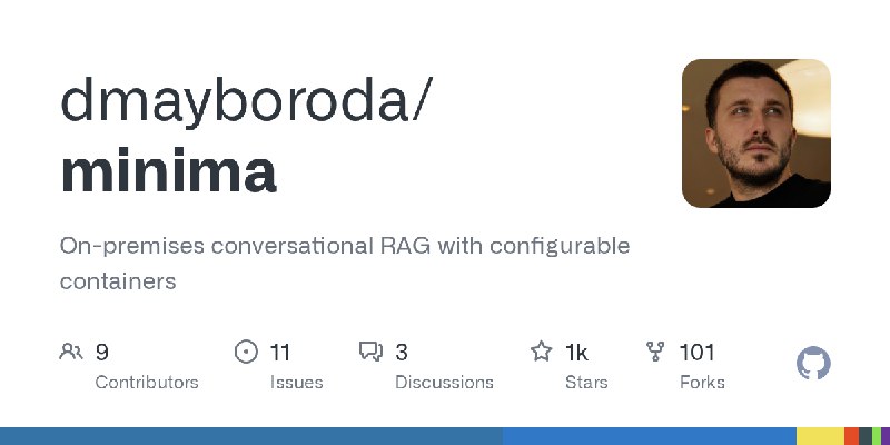 GitHub - dmayboroda/minima: On-premises conversational RAG with configurable containers