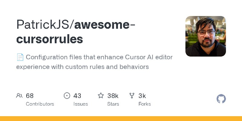 GitHub - PatrickJS/awesome-cursorrules: 📄  Configuration files that enhance Cursor AI editor experience with custom rules and behaviors