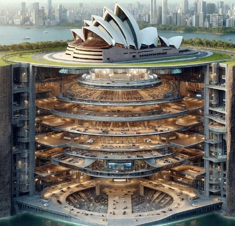 悉尼歌剧院地下，还有更多惊喜！AI图片演示地下结构